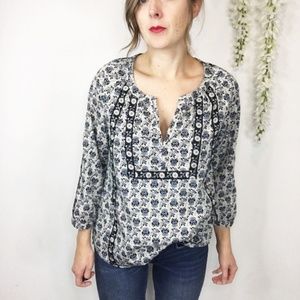 BEACHLUNCHLOUNGE paisley 3/4 top blue